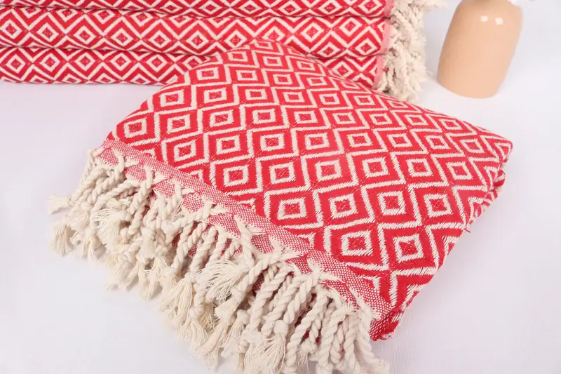 Home Decor Gifts, 70x40 Cotton Diamond Towel, Spa Gift Towel, Valentines Day Gift For Him, Cotton towel, Handmade Turkish hammam towel, Bath towel - 5