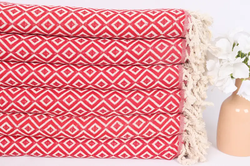 Home Decor Gifts, 70x40 Cotton Diamond Towel, Spa Gift Towel, Valentines Day Gift For Him, Cotton towel, Handmade Turkish hammam towel, Bath towel - 3