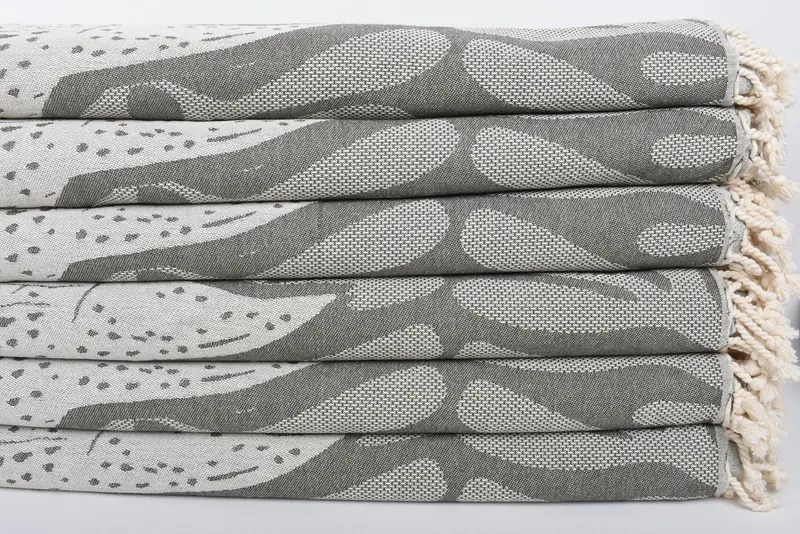 Woven Blanket, Throw Blanket Couch, Turkish Bedcover, Decorative Blanket, 100x92 Cotton Whale Design Towel, Wedding For Favor, Turkish Blanket Queen - 3