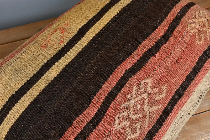 Interior Designer Pillow, 16x24 Beige Cushion Case, Handmade Throw Pillow Cover, Pillow for Couch, Pillow, Vintage Kilim Pillow - 4