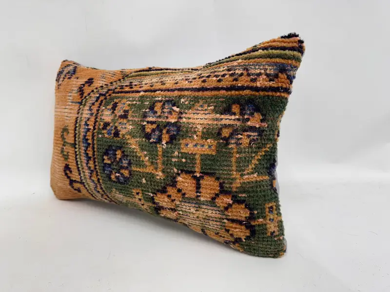Ethnical Kilim Rug Pillow, Pillow, Armchair Cushion Case, 12x20 Orange Pillow, Garden Cushion Cover, Throw Kilim Pillow, Gift Pillow - 4