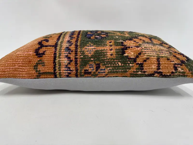Ethnical Kilim Rug Pillow, Pillow, Armchair Cushion Case, 12x20 Orange Pillow, Garden Cushion Cover, Throw Kilim Pillow, Gift Pillow - 5