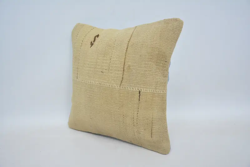 Gift Pillow, Accent Throw Pillow, Antique Pillows, Vintage Pillow, Cushion, Ethnic Pillow Cover Cushion Case, 14x14 Beige Cushion Cover - 4
