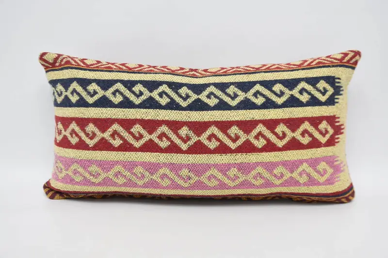 Throw Antique Geometric Cushion, 12x24 inch Yellow Home Refresh Pillowcase - 1