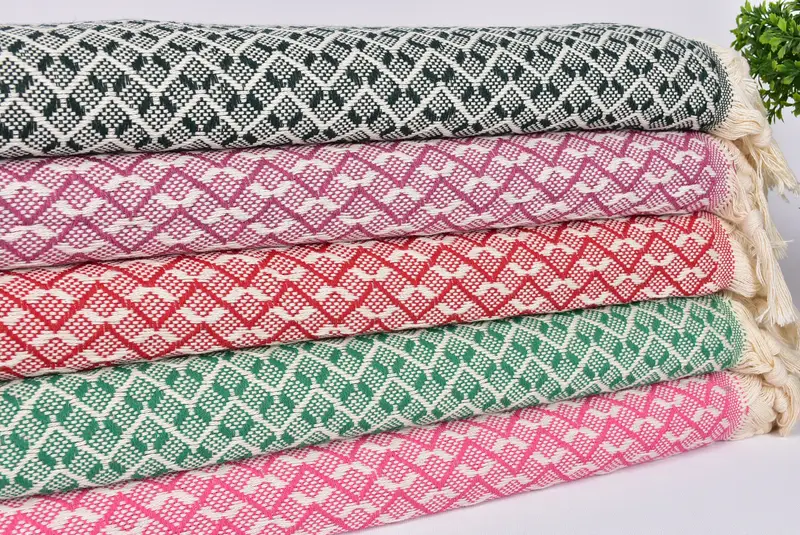 Baby Boy Gift, 96x92 Cotton Herringbone Towel, Turkish Towel Blanket, Decorative Blanket, Throw Blanket, Bridal Shower Gift, Organic Throw - 3