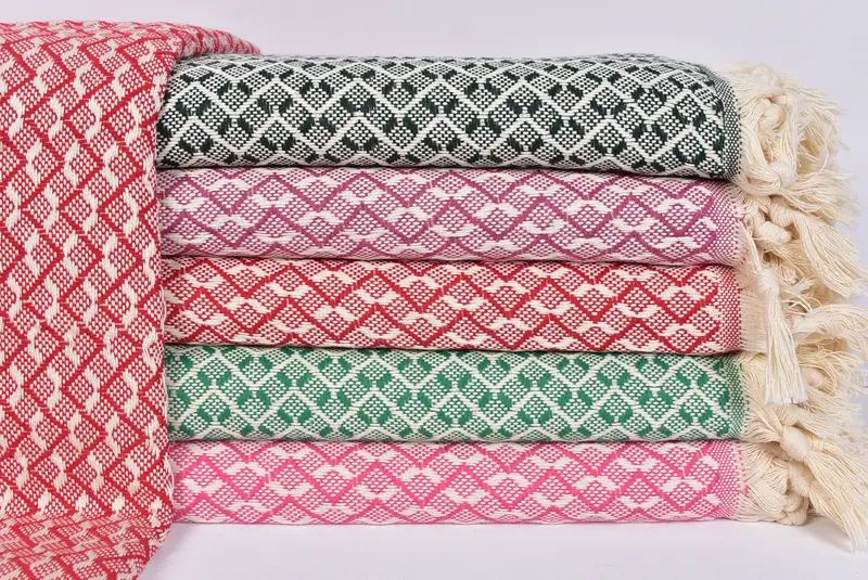 Baby Boy Gift, 96x92 Cotton Herringbone Towel, Turkish Towel Blanket, Decorative Blanket, Throw Blanket, Bridal Shower Gift, Organic Throw - 1