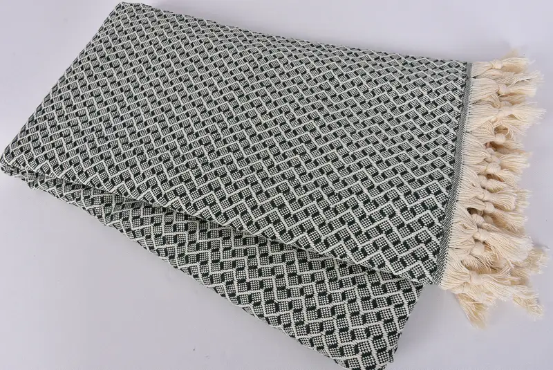 Baby Boy Gift, 96x92 Cotton Herringbone Towel, Turkish Towel Blanket, Decorative Blanket, Throw Blanket, Bridal Shower Gift, Organic Throw - 5