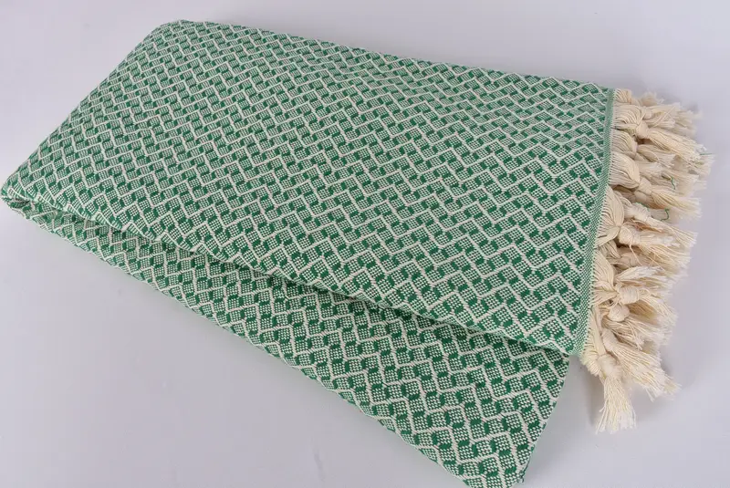Baby Boy Gift, 96x92 Cotton Herringbone Towel, Turkish Towel Blanket, Decorative Blanket, Throw Blanket, Bridal Shower Gift, Organic Throw - 8