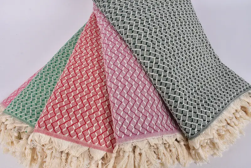 Baby Boy Gift, 96x92 Cotton Herringbone Towel, Turkish Towel Blanket, Decorative Blanket, Throw Blanket, Bridal Shower Gift, Organic Throw - 4