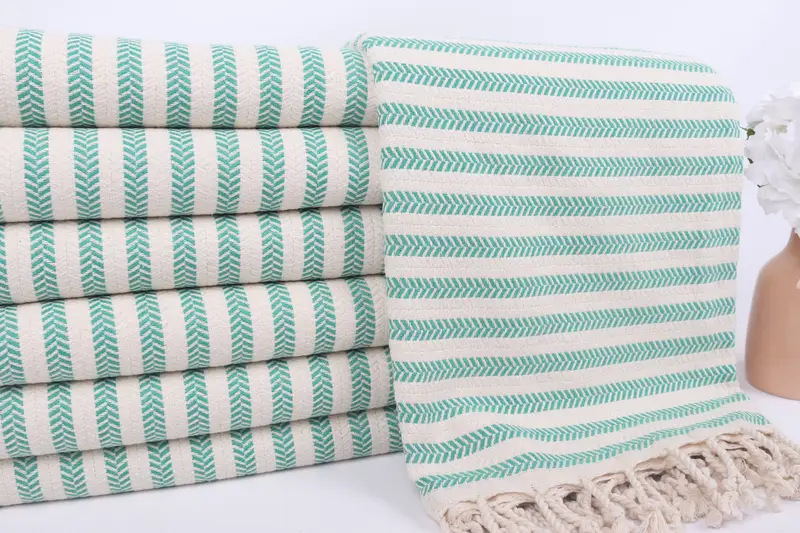 Bachelorette Party Favors, Summer Gift, Bridal Gifts, Beach Size Towel, 70x40 Cotton Chevron Towel, Best Friend Wedding Gift, Gift For Him - 2