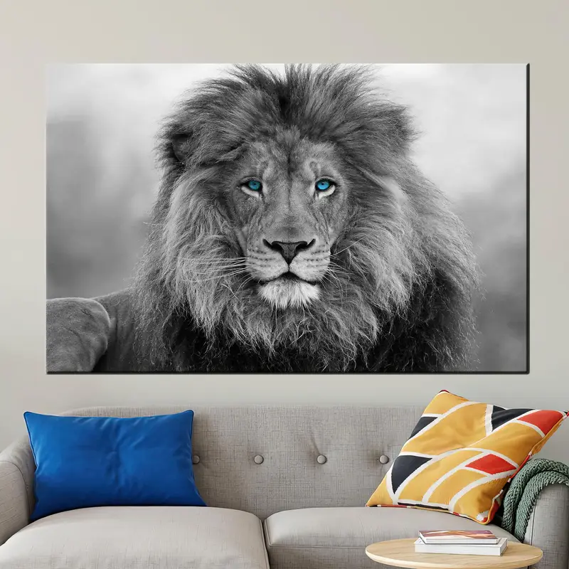 Wild Lion Canvas: Majestätische Wildtierkunst für Ihr Loft