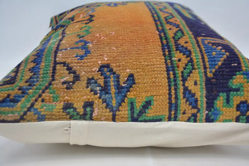 Pillow for Couch, Kilim Pillow, Nomadic Pillow, Cushion Case, 20x28 Orange Pillow Sham, Customized Pillow Cover, Interior Designer Pillow - 5