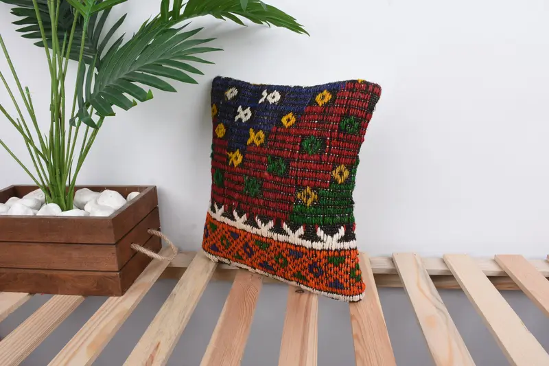 12x12 Red Cushion Cover, Throw Kilim Pillow, Antique Pillows, Living Room Throw Cushion Case, Kilim Cushion Sham, Cushion Case - 5