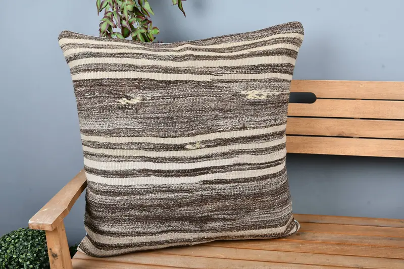 Pillow for Couch, Cushion, Neutral Cushion, Pillow for Sofa, Boho Pillow, Seat Cushion Case, 28x28 Brown Pillow Cover, Yoga Pillow Case - 1