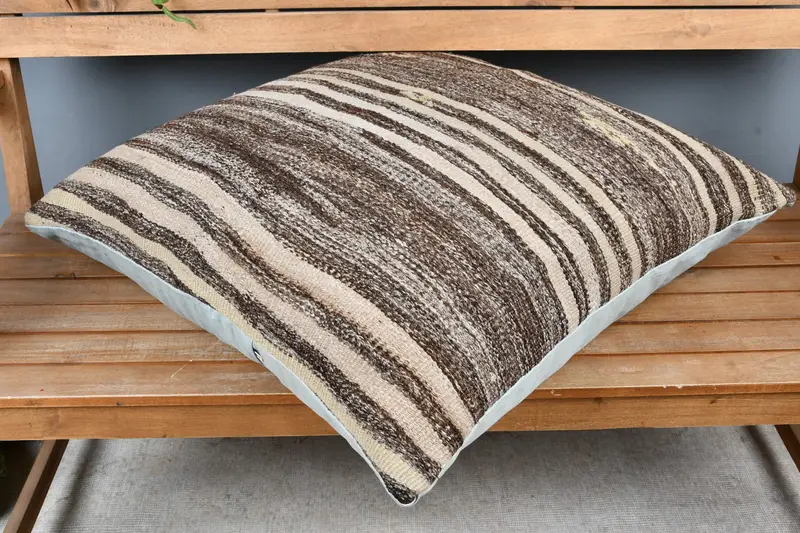 Pillow for Couch, Cushion, Neutral Cushion, Pillow for Sofa, Boho Pillow, Seat Cushion Case, 28x28 Brown Pillow Cover, Yoga Pillow Case - 2