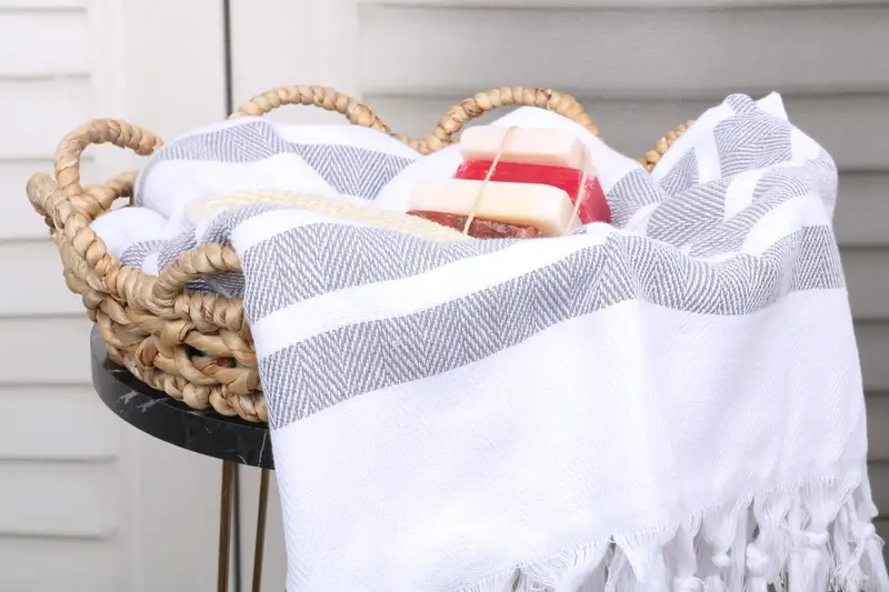Thin and lightweight Turkish peshtemal, Cotton towel, Bachelor Gifts, 70x40 Cotton Herringbone Towel, Merry Christmas Gifts, Monogram Beach Towel - 2