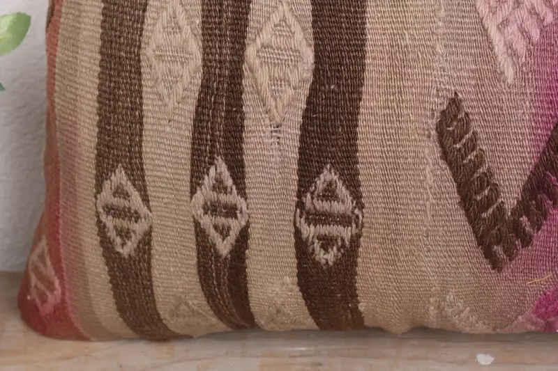 12x20 Beige Cushion Cover, Turkish Pillow, Throw Kilim Pillow, Bohemian Cushion Cushion, Nomadic Cushion Cover, Antique Pillows, Pillow Sham - 3