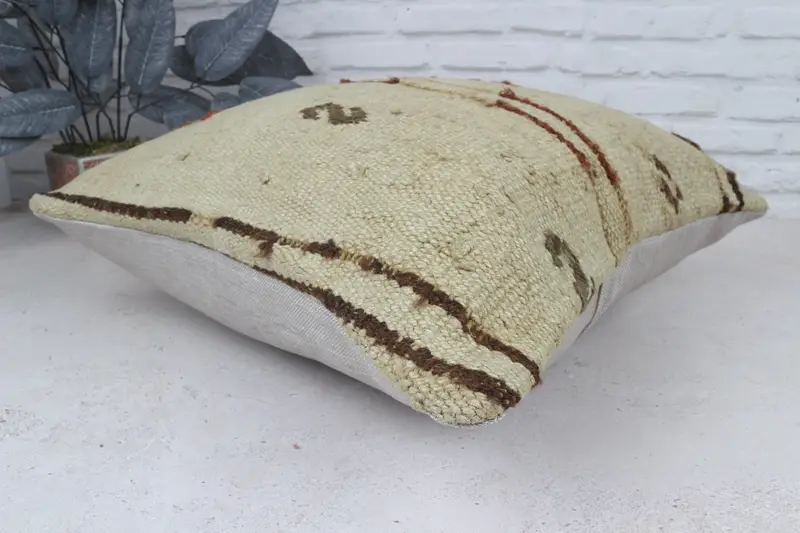 Pillow for Couch, Southwestern Pillow Case, Garden Cushion Case, Turkish Pillow, 20x20 Beige Cushion Case, Antique Pillows, Pillow - 7
