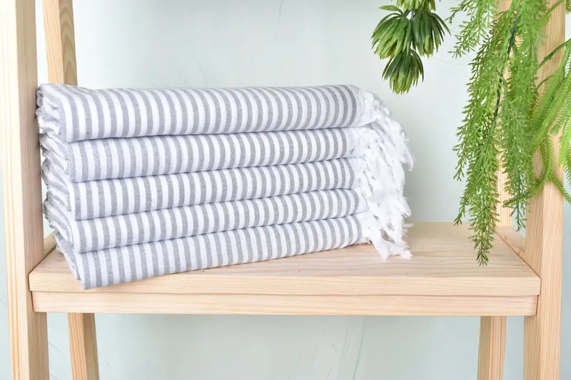 Turkish Towel USA, Sand-Resistant Peshtemal, Bathroom Towel, Personalized Towel, Sand-resistant towel, Decorative Towel, 68x36 Cotton Striped Towel - 2