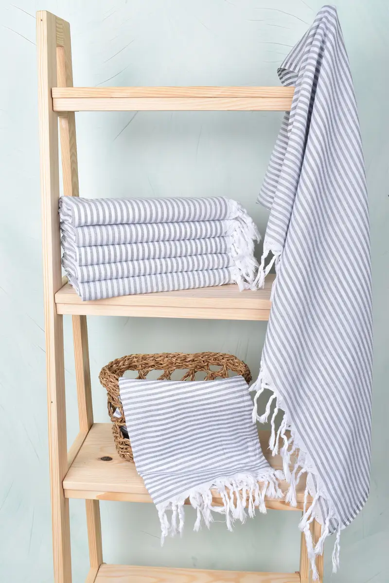 Turkish Towel USA, Sand-Resistant Peshtemal, Bathroom Towel, Personalized Towel, Sand-resistant towel, Decorative Towel, 68x36 Cotton Striped Towel - 3