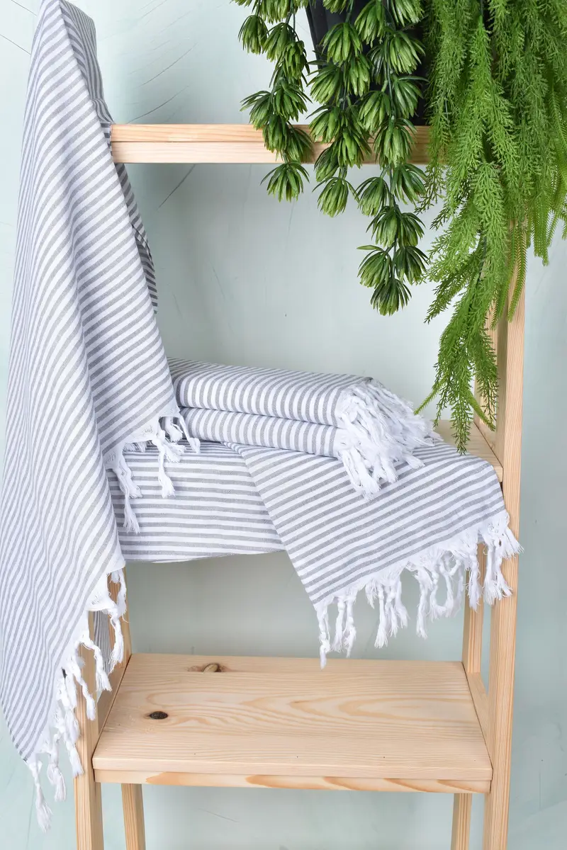 Turkish Towel USA, Sand-Resistant Peshtemal, Bathroom Towel, Personalized Towel, Sand-resistant towel, Decorative Towel, 68x36 Cotton Striped Towel - 6