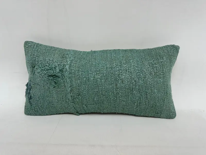 10x20 yeşil yastık kapağı, Kilim yastık sham, Türk yastığı, etnik atma yastığı kapağı, yastık, vintage Kilim atma yastığı - 1