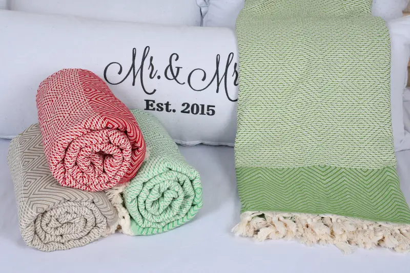 Woven Throw Blanket, Personalized Gifts, Bachelorette Party Gifts For Bride, 92x80 Cotton Diamond Towel, Wedding Favors, Christmas Favors - 6