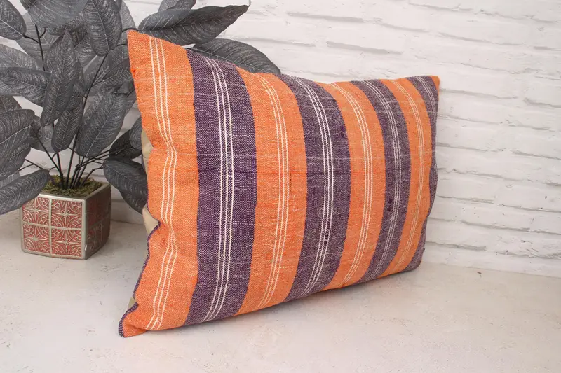 16x24 Orange Pillow Case, Hippie Throw Pillow Cover, Christmas Pillow, Kilim Pillow, Pillow Case, Vintage Kilim Pillow, Ethnical Kilim Rug Pillow - 3