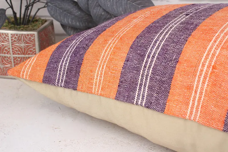 16x24 Orange Pillow Case, Hippie Throw Pillow Cover, Christmas Pillow, Kilim Pillow, Pillow Case, Vintage Kilim Pillow, Ethnical Kilim Rug Pillow - 6