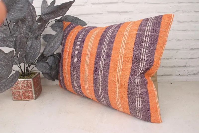 16x24 Orange Pillow Case, Hippie Throw Pillow Cover, Christmas Pillow, Kilim Pillow, Pillow Case, Vintage Kilim Pillow, Ethnical Kilim Rug Pillow - 4
