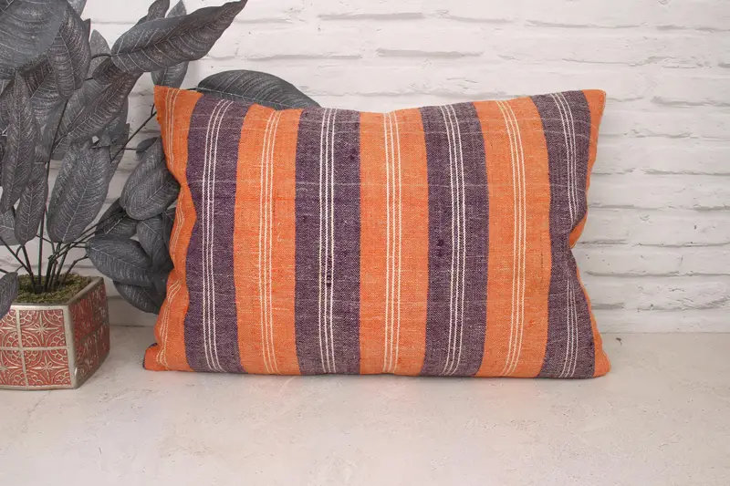 16x24 Orange Pillow Case, Hippie Throw Pillow Cover, Christmas Pillow, Kilim Pillow, Pillow Case, Vintage Kilim Pillow, Ethnical Kilim Rug Pillow - 1