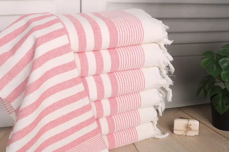 Monogram Hand Towel, Turkish Towel Hand Towel, 36x18 Cotton Striped Terry Towel, Best Wedding Gift, Turkish Tea Towel, Best Friend Gift Ideas - 1