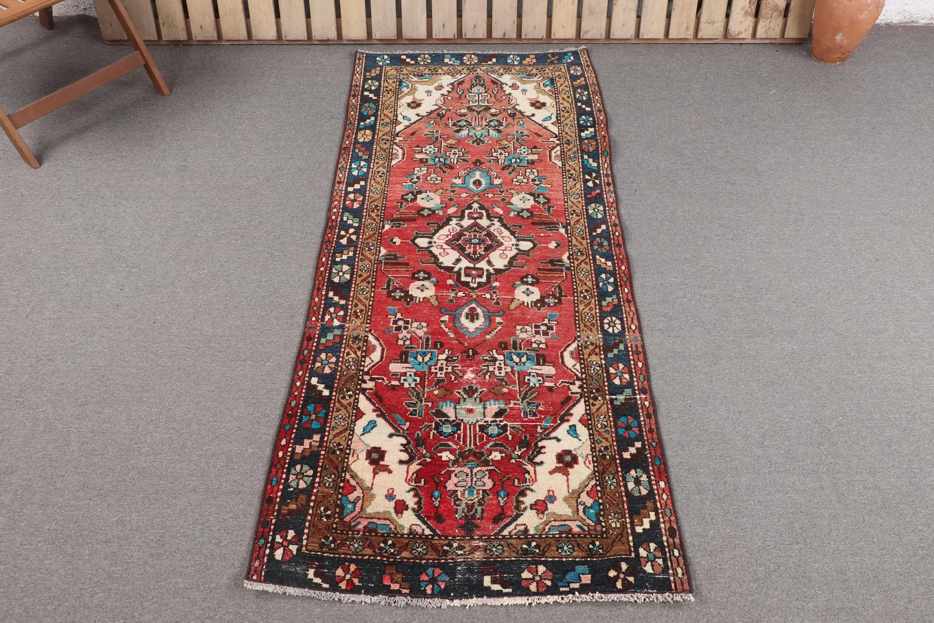 2.9x6.6 ft Türk Halısı, Accent Vintage Halı, Kırmızı Hayvan Baskı Halı - 1