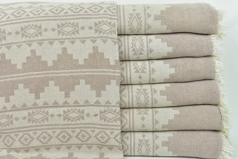 Woven Throw Blanket, Bridal Shower Gift, Turkish Blanket Queen, Custom Blanket, 92x80 Cotton Kilim Towel, Personalized Bridesmaid Gift - 2