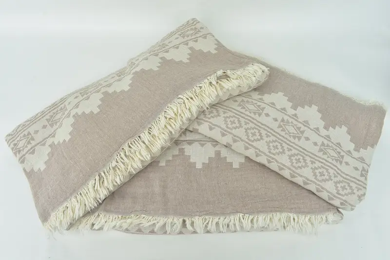 Woven Throw Blanket, Bridal Shower Gift, Turkish Blanket Queen, Custom Blanket, 92x80 Cotton Kilim Towel, Personalized Bridesmaid Gift - 7