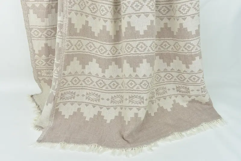 Woven Throw Blanket, Bridal Shower Gift, Turkish Blanket Queen, Custom Blanket, 92x80 Cotton Kilim Towel, Personalized Bridesmaid Gift - 8