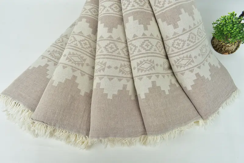 Woven Throw Blanket, Bridal Shower Gift, Turkish Blanket Queen, Custom Blanket, 92x80 Cotton Kilim Towel, Personalized Bridesmaid Gift - 5