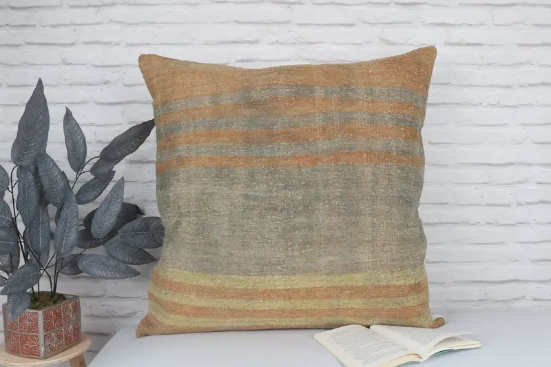 Wholesale Cushion, Turkish Kilim Pillow, Designer Throw Cushion, Home Decor Pillow, Boho Pillow Sham Cover, 28x28 Beige Pillow Sham, Cushion Case - 2