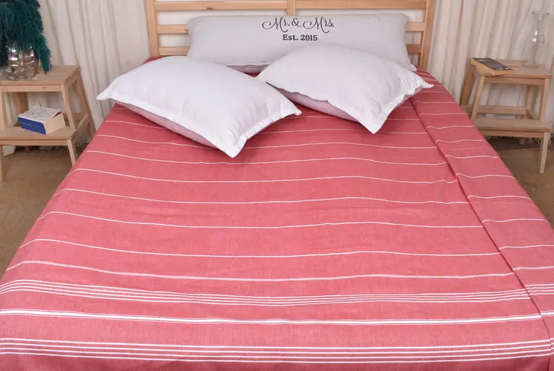 88x60 Cotton Striped Towel, Throw Blanket, Organic Throw, Custom Beach Blanket, Bridesmaid Gifts, Bachelorette Gifts, Spooky Bachelorette Party - 1