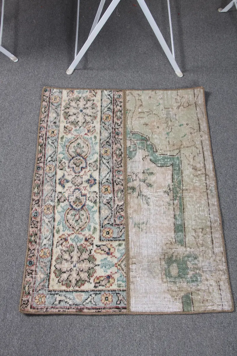 Yeşil Ombré Halı, 2x2,7 ft Şık Yaşam Alanı Vurgusu