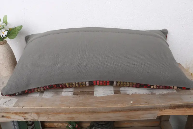 Vintage Kilim Pillow, Antique Pillows, Garden Cushion Case, 12x24 Blue Pillow, Pillow, Pillow for Couch, Neutral Pillow Case, Indoor Pillow Sham - 7