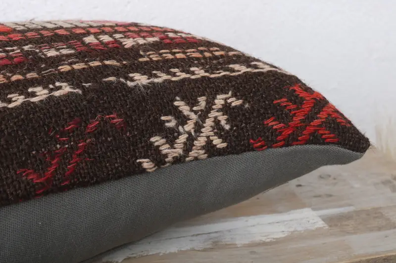 Vintage Kilim Pillow, Antique Pillows, Garden Cushion Case, 12x24 Blue Pillow, Pillow, Pillow for Couch, Neutral Pillow Case, Indoor Pillow Sham - 6