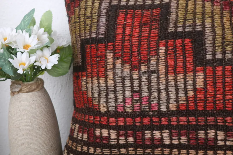 Vintage Kilim Pillow, Antique Pillows, Garden Cushion Case, 12x24 Blue Pillow, Pillow, Pillow for Couch, Neutral Pillow Case, Indoor Pillow Sham - 3