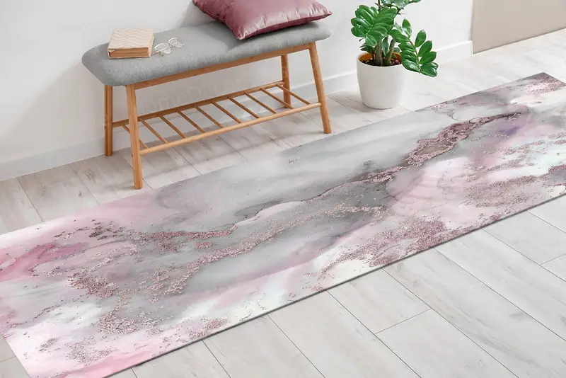 豪華なプリントラグ：ピンクマーブル、グレーマーブル、キラキラとしたデザイン