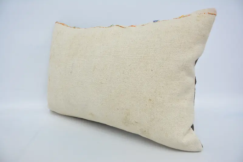 Handmade Kilim Cushion, Vintage Kilim Pillow, Interior Designer Pillow, Crochet Pattern Pillow Sham, Pillow, 16x24 Beige Pillow Cover - 4