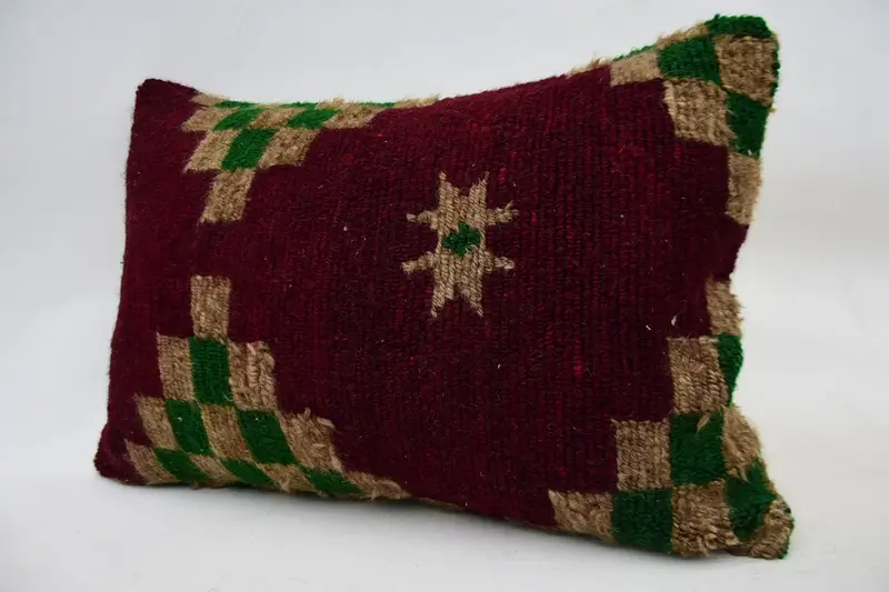 Pillow for Sofa, Pillow Case, 16x24 Red Cushion Case, Kilim Cushion Sham, Gift Pillow, Authentic Cushion Case, Bench Pillow Case - 3