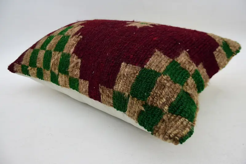 Pillow for Sofa, Pillow Case, 16x24 Red Cushion Case, Kilim Cushion Sham, Gift Pillow, Authentic Cushion Case, Bench Pillow Case - 6