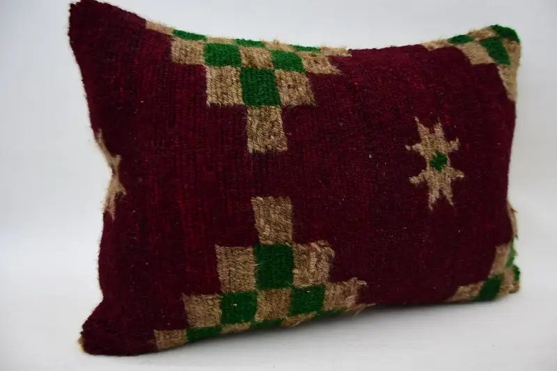 Pillow for Sofa, Pillow Case, 16x24 Red Cushion Case, Kilim Cushion Sham, Gift Pillow, Authentic Cushion Case, Bench Pillow Case - 2