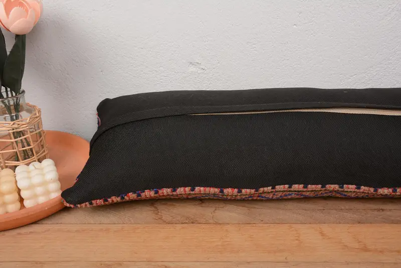 Office Chair Cushion Cover, Handmade Kilim Cushion, 12x36 Pink Pillow Case, Pillow Sham, Kilim Cushion Sham, Vintage Kilim Pillow - 6