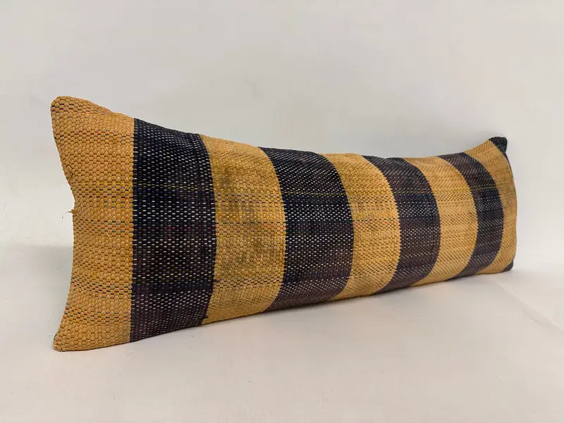 Boho -Kissen, antike Kissen, traditionelles Kissengehäuse, Kissenbedeckung, Kilimkissenschein, 12 x 36 gelbe Kissengehäuse, Sesselkissenschein - 2
